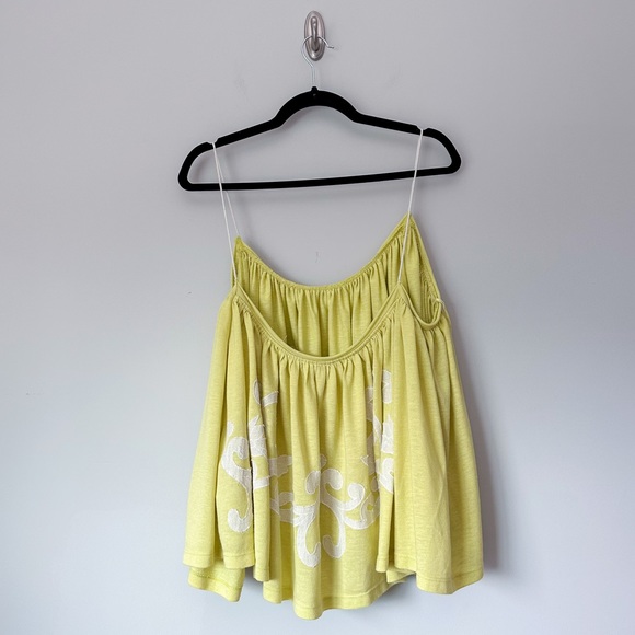 Free People Lime Embroidered Flowy Tank Top - Picture 6 of 7